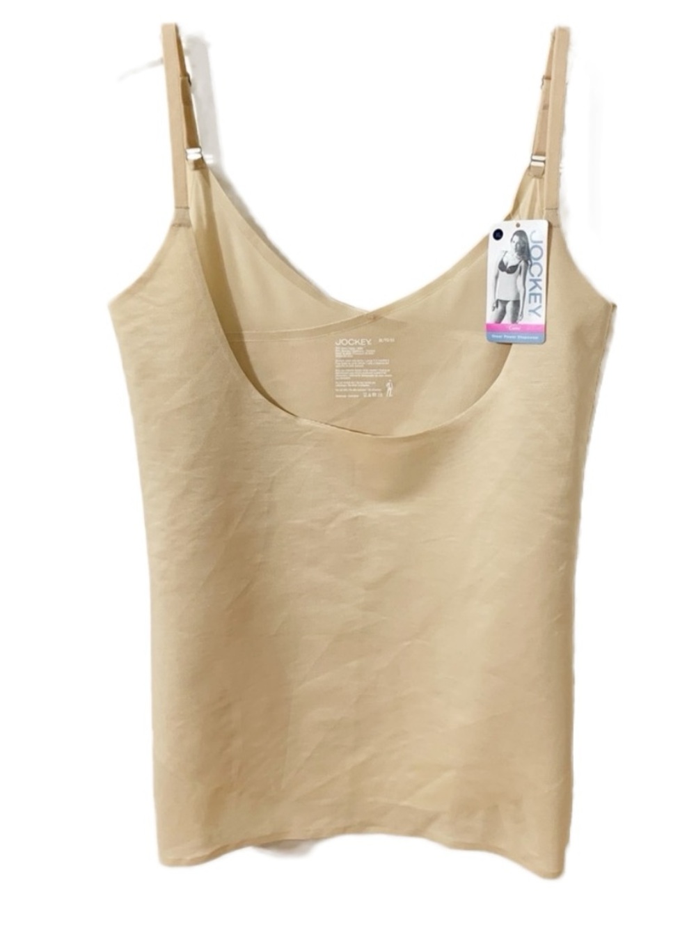 NWT Jockey Open Bust Wear-Your-Own-Bra Cami Body Shaper Adjustable Straps Nude